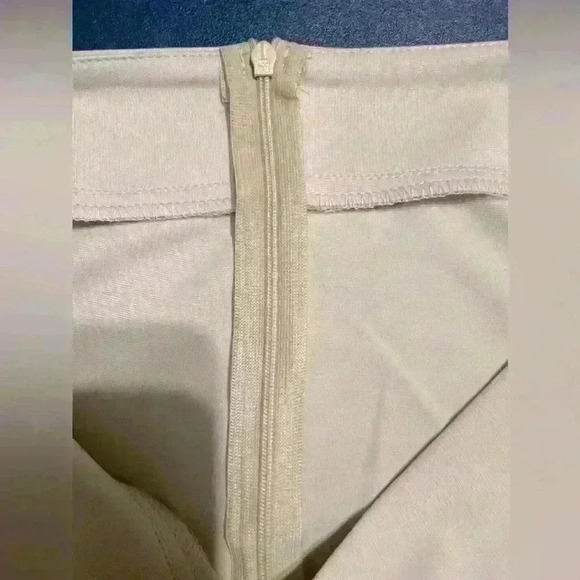 🟠Zulily Cream Dress Pants Back Top Zipper Wide Leg Large - Picture 3 of 5